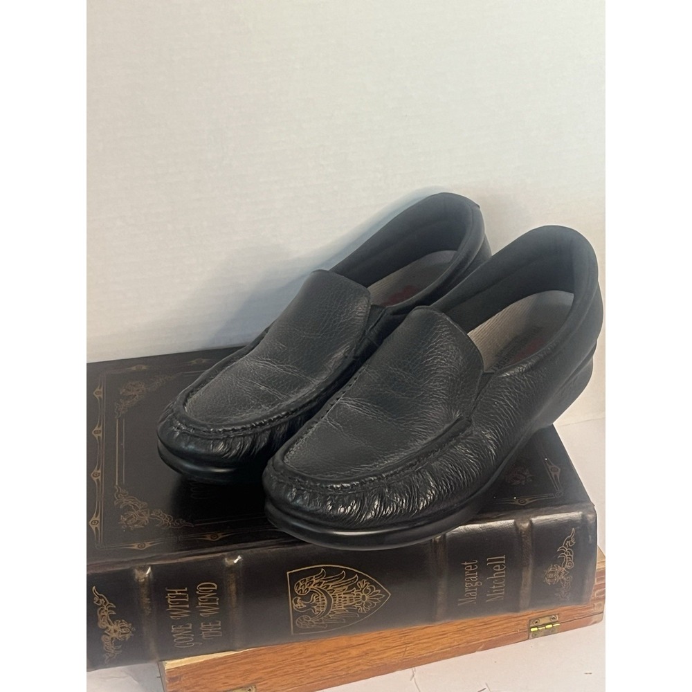 SAS Twin Loafers Womens 10 N Black Leather Leather Slip‎ On Comfort Casual Shoes